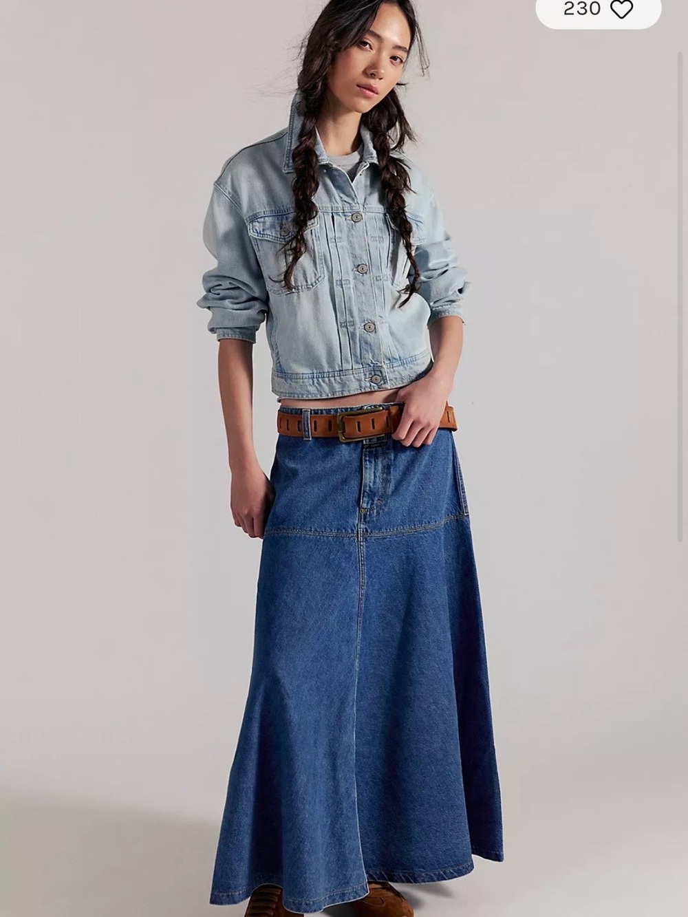Closed Long Black Denim Skirt